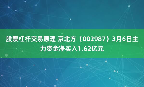 股票杠杆交易原理 京北方（002987）3月6日主力资金净买入1.62亿元