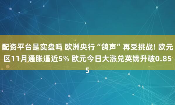 配资平台是实盘吗 欧洲央行“鸽声”再受挑战! 欧元区11月通胀逼近5% 欧元今日大涨兑英镑升破0.85