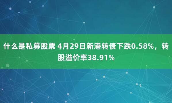 什么是私募股票 4月29日新港转债下跌0.58%，转股溢价率38.91%