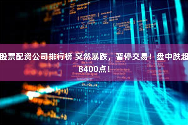 股票配资公司排行榜 突然暴跌，暂停交易！盘中跌超8400点！